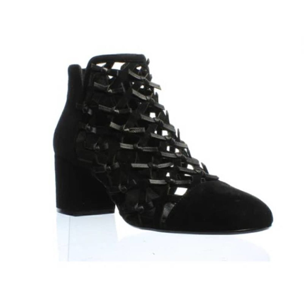 Cecelia New York Nessa Leather Knotted Bows Ankle Boots Black Sz. 6